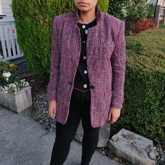 Vintage Silk Tweed Blazer - Size 4 - Picture 1 of 4